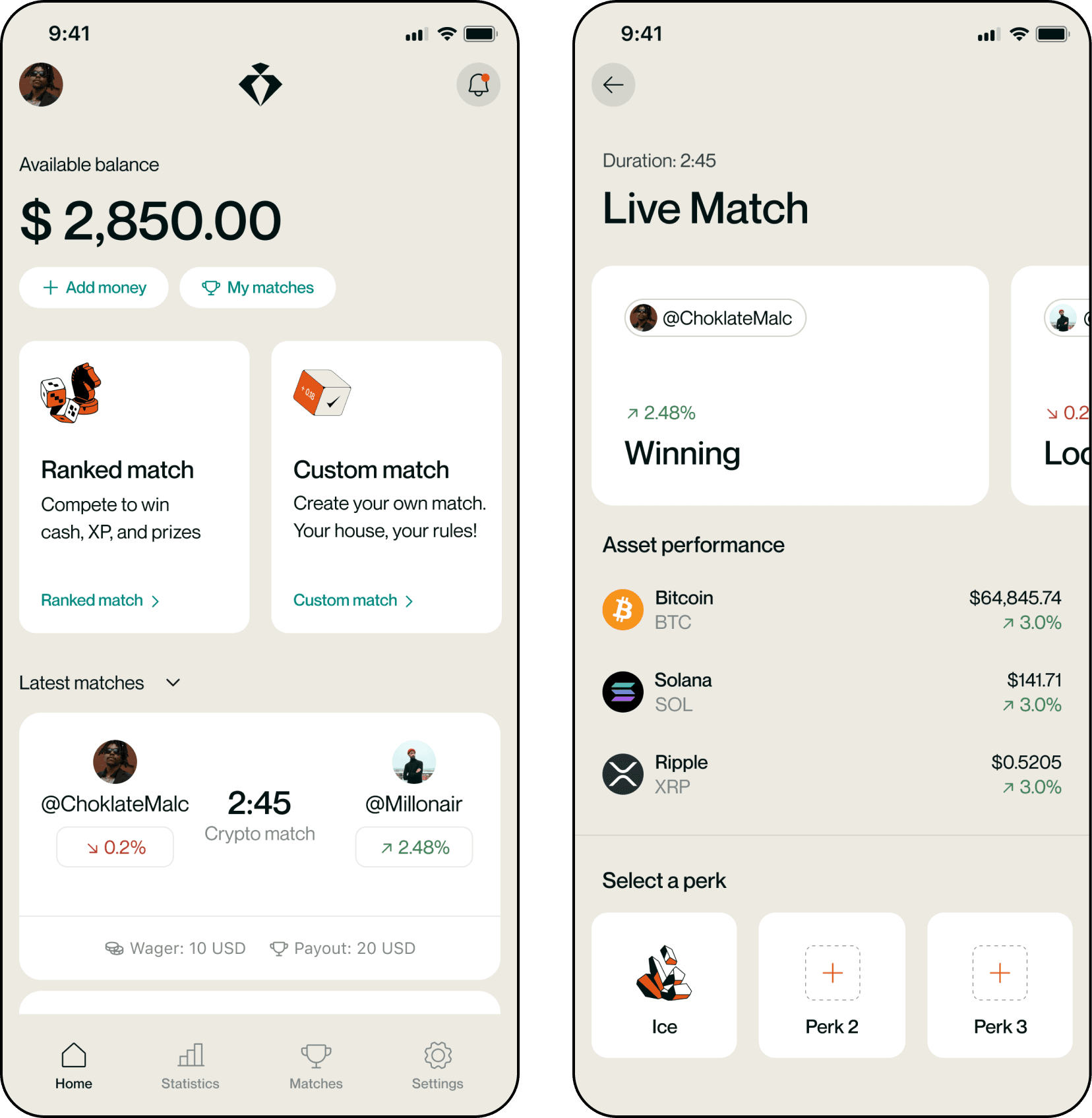 wage app home screen